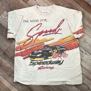 PacSun Speed Racing Tee - Cream, Red, Yellow